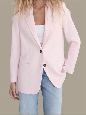Zara Blush Pink Oversized Blazer XS Relaxed Boyfriend Jacket